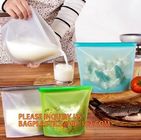 Reusable Silicone Plastic Packaging Food Zip Silicon Freezer Fresh Vegetable Storage Bags,Zip Lock Sandwich Vacuum Silic