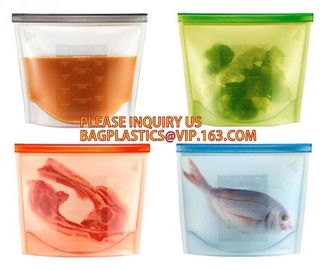 Reusable Storage Bags Silicone Food Preservation Bag, Eco Friendly and BPA Free, Airtight Seal Food Storage Fit Versatil