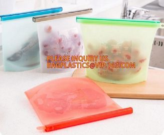 Reusable Storage Bags Silicone Food Preservation Bag, Eco Friendly and BPA Free, Airtight Seal Food Storage Fit Versatil