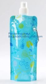 Promotional Customized Foldable Plastic Water Bottle Bag,Fashion bpa free bottle foldable water bag 480ml bagease pack