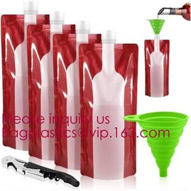 Foldable wine bag portable reusable plastic wine bottle pouch,wine bottle pvc custom packaging bag,vodka,wine,spirit