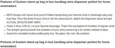 bag in box handbag wine dispenser home winemakers,accmor wine bottle bag flask/750ml flexible foldable wine bottles pack