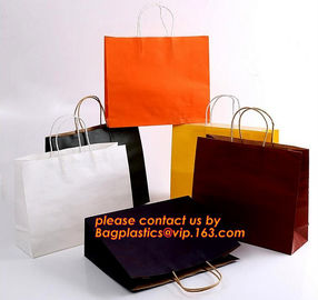 white craft paper rope handle paper shopping bags wholesale, high quality retail foldable hard cardboard paper shopping