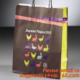 full printed solid color thwartwise style 250gsm kraft paper shopping bag