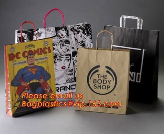 Quality assured custom logo black ribbon handle luxury paper shopping bag, White Kraft Paper Purse Bag/White Kraft Paper