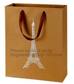 High Quality And Fancy Customized Black Printed Luxury Gift Paper Shopping Bag, Whoesale Natural raw materials Brown