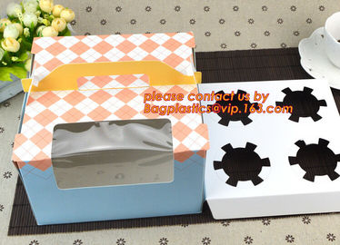 Custom artpaper handle cake box with PVC window, Sweet cake box with handle, cake box with window