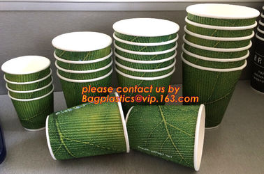 12oz double wall disposable custom printed ripple paper cup, paper tea cups disposable double wall paper cups supplier