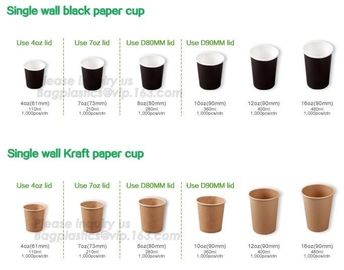 Biodegradable coffee paper cup with lid custom printed paper cup,3oz 5oz 6oz 8oz ice cream paper cup and paper lid pack