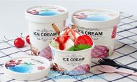 OEM Print logo food grade cheap disposable icecream cup with lids,flexo printing take away ice cream paper cup with dome