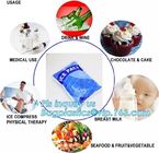 breastmilk lunch bag cooler plastic reusable ice pack, 250g gel water injection ice bag for fresh food, oem water inject