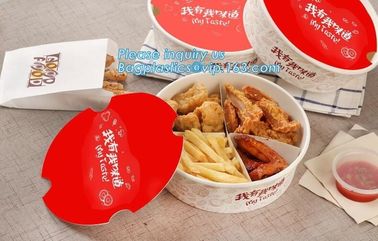 Take Away Paper Lunch Box With Self Lock supplier in Penang Custom printed disposable lunch fast food kraft paper box