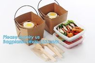 Wholesale design disposable food packaging kraft paper lunch box for food,disposable takeout food packaging kraft paper