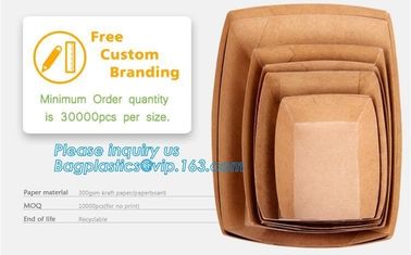 Kraft paper takeaway salad lunch box with customized size,disposable take away kraft paper lunch box/food container