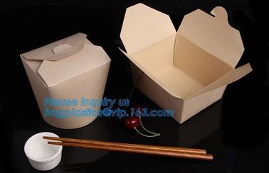 Customized kraft floding lunch takeaway packaging box,Kraft Paper Lunch Box Disposable Salad Box Food takeaway Packaging