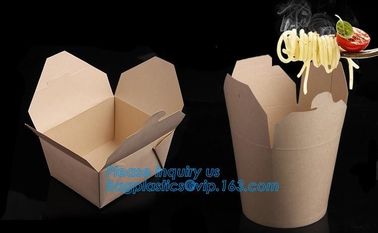 Customized kraft floding lunch takeaway packaging box,Kraft Paper Lunch Box Disposable Salad Box Food takeaway Packaging