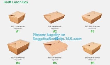 Wholesale disposable bento box kraft paper lunch packaging box,Kraft Paper Fast Food Lunch Box With Printing bageasepac