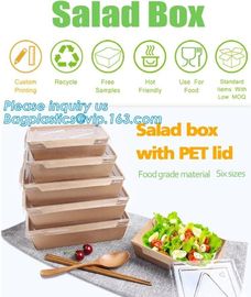 Disposable kraft paper lunch boxes, food grade paper boxes with logo,Disposable Food Kraft Paper Lunch Box bagplastics