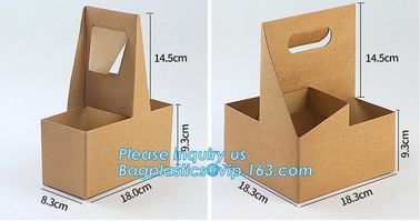 Eco Friendly Disposable Kraft Paper Take Out 2 Pack Coffee Cup Drink Carriers 2 Pack Paper Cup Holders bagease package