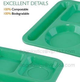 5 Compartment Lunch Box Disposable Plastic Food Container, biodegradable Fast Food Tray, disposable safety meat tray