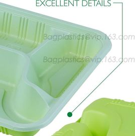 Disposable corn starch plates biodegradable corn starch food container, Disposable PLA Serving Divided Lunch Tray