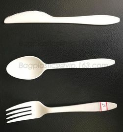 biodegradable and compostable PLA cutlery set, food cutlery set, biodegradable cutlery knife fork spoon