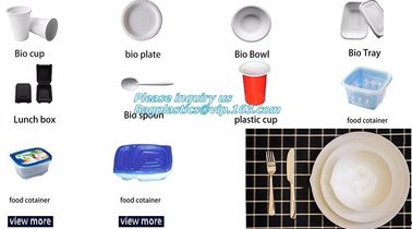 SUGARCANE CUPS PLATE BOWL CONTAINERS, ECO FRIENDLY BIOGERADABLE CULTERY, PLA TRAY, STARCH BASED PRODUCTS compostable