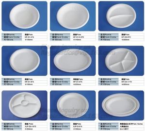 Round 11 inch 4 compartment disposable corn starch plates,3 compartments disposable corn starch plates, corn starch pack