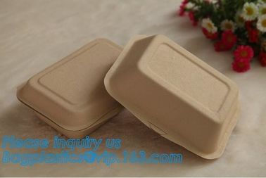 biodegradable sugarcane food container 6inch 450ml to-go burger box,Eco-friendly Biodegradable Corn Starch Food Containe