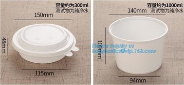 Custom printed disposable PLA hot soup bowls, kraft paper soup cup,Eco-Friendly disposable tableware sugarcane pulp bowl