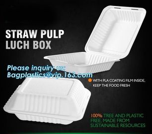 straw pulp lunch box,eco-friendly PLA tableware,dinnerware set,healthy tableware,containers packaging bagasse clamshell