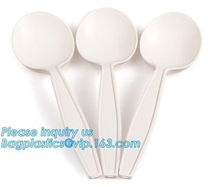 13 cm Length Corn Starch Bio Plastic Disposable Table Spoon,Eco-friendly Corn Starch Disposable Plastic Spoon,bagease pa