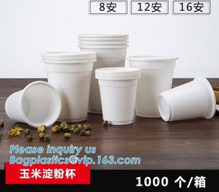 6OZ Corn Starch Biodegradable Disposable Cup,Eco-friendly Corn Starch Cup Party Tableware Biodegradable Food Container