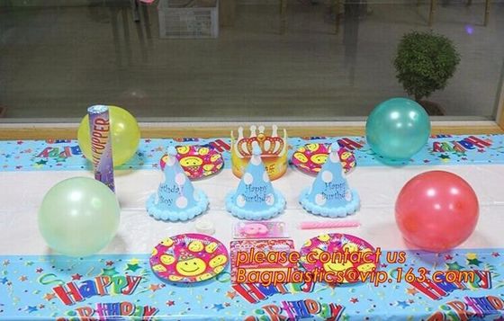 ECO Tablecloth Decoration Kids Favors Napkins Mickey Mouse Plates Baby Shower Cups Supplies, disposable table cover