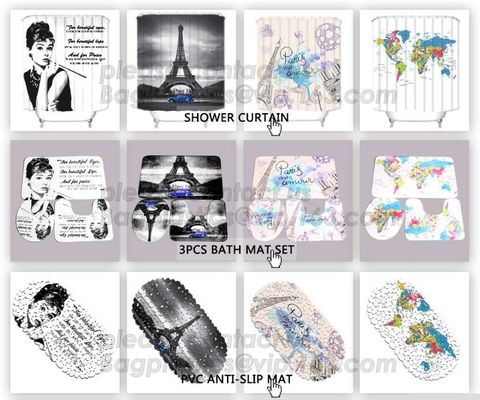 POLYSTER CURTAIN, PVC CURTAIN, ANTI-SLIP MAT FILM, PEVA SHELF LINER, DRAWER MAT, FABRIC SHOWER CURTAIN, BATH MAT, DOOR M