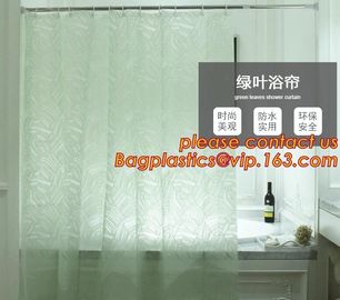 PEVA Bathroom hooks shower curtain, PEVA Shower Curtain Disposable Bath Curtain, shower curtain For Hotel Bathroom packa