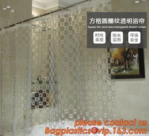 Mould Proof Waterproof white and black trellis design pvc custom bath curtain printed shower curtain, High quality Polye