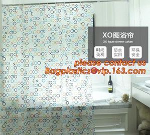 Mould Proof Waterproof white and black trellis design pvc custom bath curtain printed shower curtain, High quality Polye