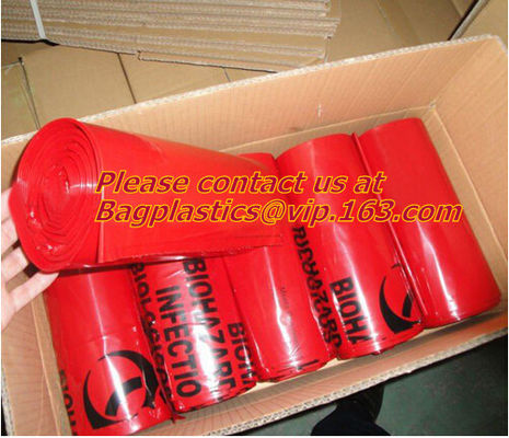 Medical Biohazard Waste Garbage Bag, biohazard drawtape trash bag, hospital garbage bag, biohazardous refuse bag, bageas