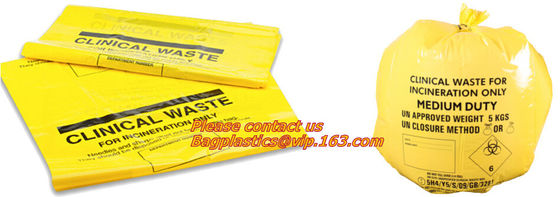 Medical Biohazard Waste Garbage Bag, biohazard drawtape trash bag, hospital garbage bag, biohazardous refuse bag, bageas