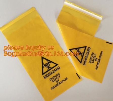 Biohazard Garbage Bag for hospital Waste, Biohazard medical waste Plastic Bags For clinical Disposal, HDPE biodegradable