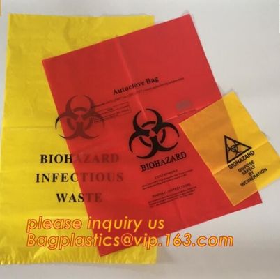 biodegradable biohazard bag, biohazard clinical waste bag, Medical Trash Bin Liner Biohazard Waste Garbage Bags For Hosp