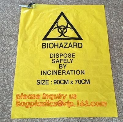 heavy duty red medical biohazard garbage trash bags, PE Eco-friendly biohazard garbage bags, Heavy Duty biohazard infect