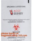 SPECIMEN CARRIER BAGS, Co-extrusion PE Garbage Bags, trash bag for infecciosas, Medical consumables biohazard waste disp