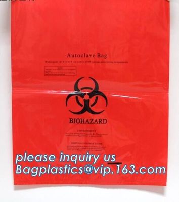 disposable autoclave sterilization biohazard bags, Heavy duty safety plastic biohazard infectious waste bag medical wast