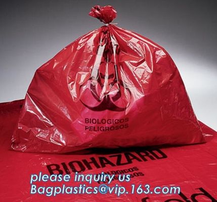 disposable autoclave sterilization biohazard bags, Heavy duty safety plastic biohazard infectious waste bag medical wast