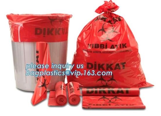 Biohazard medical waste bag for hospitals, Disposal Plastic Medical waste bags, Plastic Pe Medical Biohazard Waste Bag