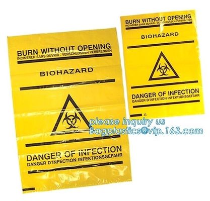 Clinical Waste Bag, Heavy Duty Sacks, PE biohazard eco bag, PE disposable Lab bag/Medical waste bag/Biohazard bag on rol