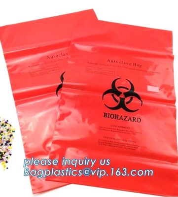 Heavy Duty Dustbin liner Plastic biohazard infectious waste, Biohazard Garbage Bag for Medication, biohazard on roll cus