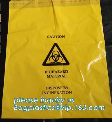 Customized Biohazard Waste Bag, autoclavable ldpe medical biohazard waste plastic bags, Biohazard Waste Disposal Bags, H